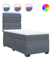 Boxspringbett mit Matratze Dunkelgrau 80x200 cm Samt