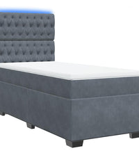 Boxspringbett mit Matratze Dunkelgrau 80x200 cm Samt