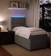 Boxspringbett mit Matratze Dunkelgrau 80x200 cm Samt