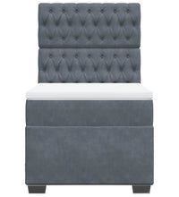 Boxspringbett mit Matratze Dunkelgrau 80x200 cm Samt