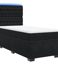 Boxspringbett mit Matratze Schwarz 80x200 cm Samt