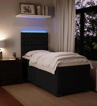 Boxspringbett mit Matratze Schwarz 80x200 cm Samt