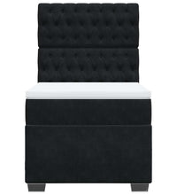 Boxspringbett mit Matratze Schwarz 80x200 cm Samt