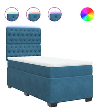 Boxspringbett mit Matratze Blau 80x200 cm Samt