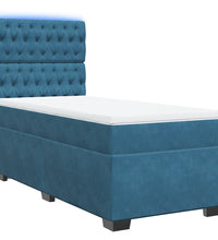 Boxspringbett mit Matratze Blau 80x200 cm Samt