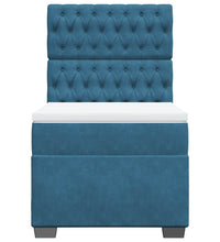 Boxspringbett mit Matratze Blau 80x200 cm Samt