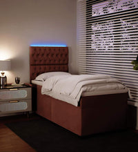 Boxspringbett mit Matratze Rosa 80x200 cm Samt