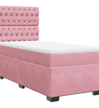 Boxspringbett mit Matratze Rosa 80x200 cm Samt