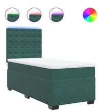 Boxspringbett mit Matratze Dunkelgrün 80x200 cm Samt
