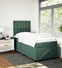 Boxspringbett mit Matratze Dunkelgrün 80x200 cm Samt