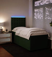 Boxspringbett mit Matratze Dunkelgrün 80x200 cm Samt
