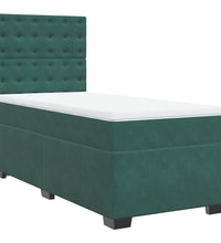 Boxspringbett mit Matratze Dunkelgrün 80x200 cm Samt