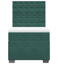 Boxspringbett mit Matratze Dunkelgrün 80x200 cm Samt