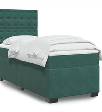 Boxspringbett mit Matratze Dunkelgrün 80x200 cm Samt