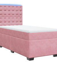 Boxspringbett mit Matratze Rosa 80x200 cm Samt