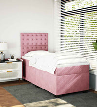 Boxspringbett mit Matratze Rosa 80x200 cm Samt