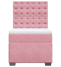 Boxspringbett mit Matratze Rosa 80x200 cm Samt