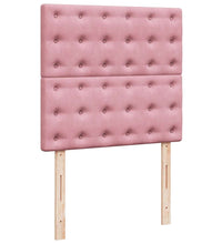 Boxspringbett mit Matratze Rosa 80x200 cm Samt