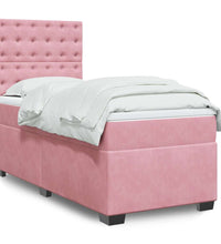 Boxspringbett mit Matratze Rosa 80x200 cm Samt