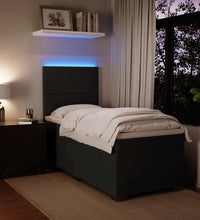 Boxspringbett mit Matratze Schwarz 90x190 cm Samt