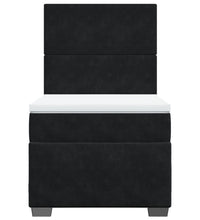 Boxspringbett mit Matratze Schwarz 90x190 cm Samt