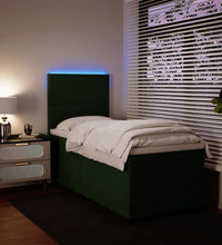 Boxspringbett mit Matratze Dunkelgrün 90x190 cm Samt