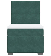 Boxspringbett mit Matratze Dunkelgrün 90x190 cm Samt