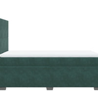 Boxspringbett mit Matratze Dunkelgrün 90x190 cm Samt