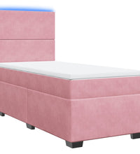 Boxspringbett mit Matratze Rosa 90x190 cm Samt