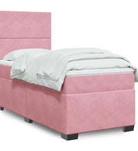 Boxspringbett mit Matratze Rosa 90x190 cm Samt