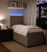 Boxspringbett mit Matratze Hellgrau 90x190 cm Samt