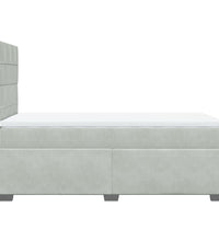 Boxspringbett mit Matratze Hellgrau 90x190 cm Samt