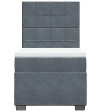 Boxspringbett mit Matratze Dunkelgrau 90x190 cm Samt