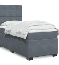 Boxspringbett mit Matratze Dunkelgrau 90x190 cm Samt
