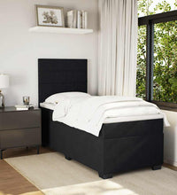 Boxspringbett mit Matratze Schwarz 90x190 cm Samt