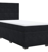 Boxspringbett mit Matratze Schwarz 90x190 cm Samt