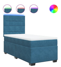 Boxspringbett mit Matratze Blau 90x190 cm Samt