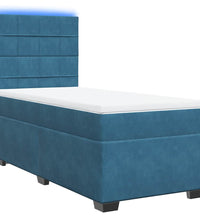 Boxspringbett mit Matratze Blau 90x190 cm Samt