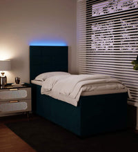 Boxspringbett mit Matratze Blau 90x190 cm Samt