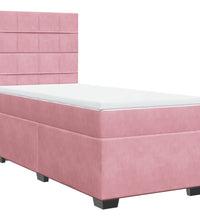 Boxspringbett mit Matratze Rosa 90x190 cm Samt