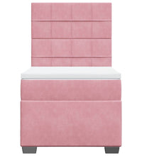 Boxspringbett mit Matratze Rosa 90x190 cm Samt