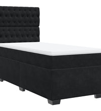 Boxspringbett mit Matratze Schwarz 90x190 cm Samt