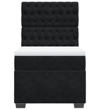 Boxspringbett mit Matratze Schwarz 90x190 cm Samt