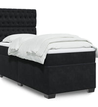 Boxspringbett mit Matratze Schwarz 90x190 cm Samt