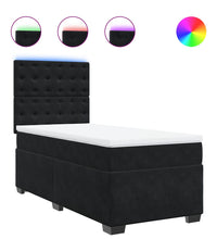 Boxspringbett mit Matratze Schwarz 90x190 cm Samt