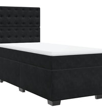 Boxspringbett mit Matratze Schwarz 90x190 cm Samt