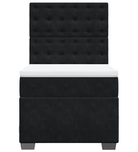 Boxspringbett mit Matratze Schwarz 90x190 cm Samt