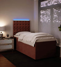 Boxspringbett mit Matratze Rosa 90x190 cm Samt