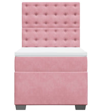 Boxspringbett mit Matratze Rosa 90x190 cm Samt
