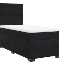 Boxspringbett mit Matratze Schwarz 90x200 cm Samt